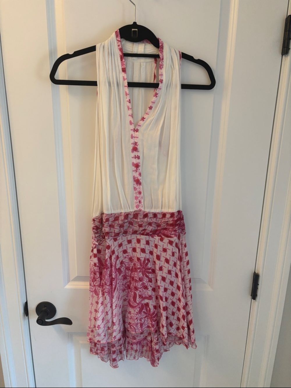 Poupette St. Barth White and Pink Printed Circle Skirt